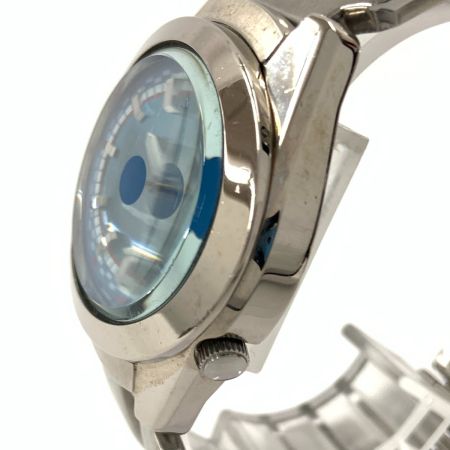  SEIKO セイコー ALBA アルバ AKA 青文字盤 デイデイト クォーツ 腕時計 V743-5A10 シルバー x ブルー