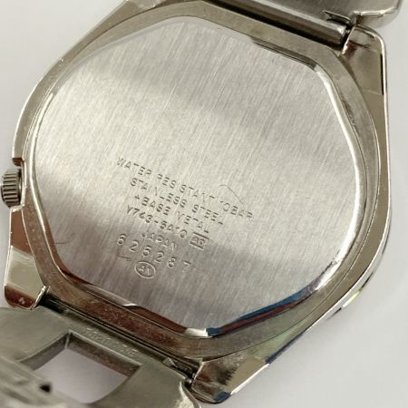  SEIKO セイコー ALBA アルバ AKA 青文字盤 デイデイト クォーツ 腕時計 V743-5A10 シルバー x ブルー