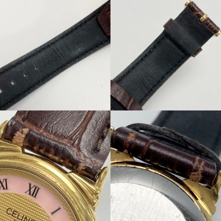  CELINE セリーヌ ラウンド スモセコ ローマン シェル文字盤 H2903-3 ゴールド クォーツ メンズ 腕時計