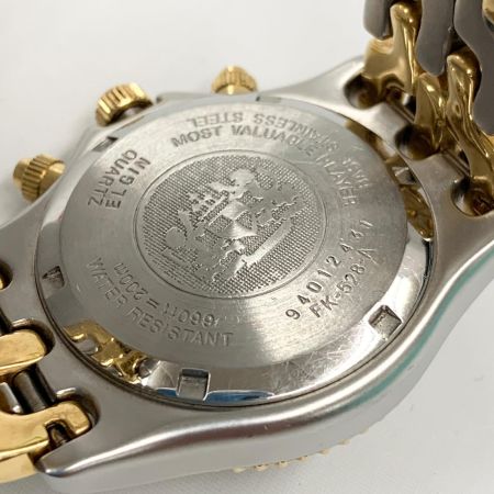  ELGIN エルジン クロノグラフ クォーツ 腕時計 FK-528-A ゴールド x シルバー