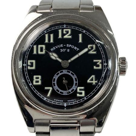  REVUE THOMMEN レビュートーメン レビュースポーツ 30’S 15000.3 ブラック 手巻き メンズ 腕時計 REVUE SPORT