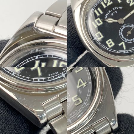  REVUE THOMMEN レビュートーメン レビュースポーツ 30’S 15000.3 ブラック 手巻き メンズ 腕時計 REVUE SPORT
