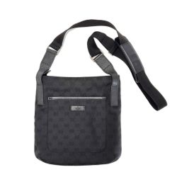 ☆☆ GUCCI グッチ GGキャンバス 斜め掛け ショルダーバッグ 122793 ネイビー 122793 ブラック レザー レディース 袋有 Bランク