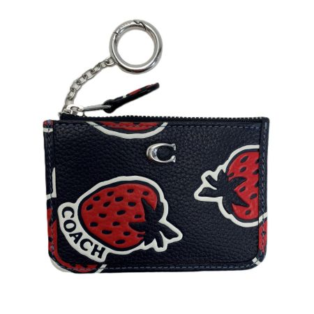  COACH コーチ ストロベリーコインケース CT906 ブラック キーリング バスケース