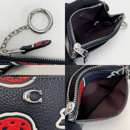  COACH コーチ ストロベリーコインケース CT906 ブラック キーリング バスケース