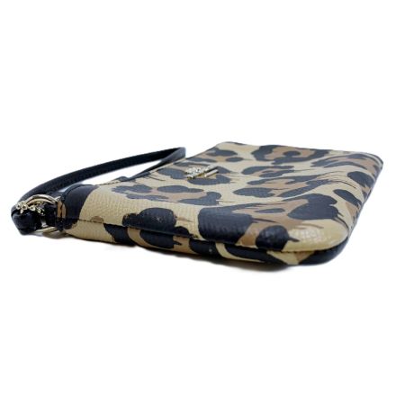  COACH コーチ レオパード柄 アクセサリーポーチ レザー 64194 ベージュ レディース