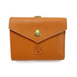 ☆☆ IL BISONTE イルビゾンテ 2つ折り財布 オレンジ レザー Bランク