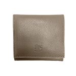 IL BISONTE イルビゾンテ 三つ折り フラップウォレット グレー 財布 レザー レディース ゴールド金具 布袋有 IL BISONTE イルビゾンテ 三つ折り フラップウォレット グレー 財布