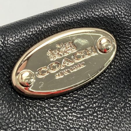 COACH コーチ ロゴプレート レザー 手袋 7½ ブラック グローブ ラムレザー