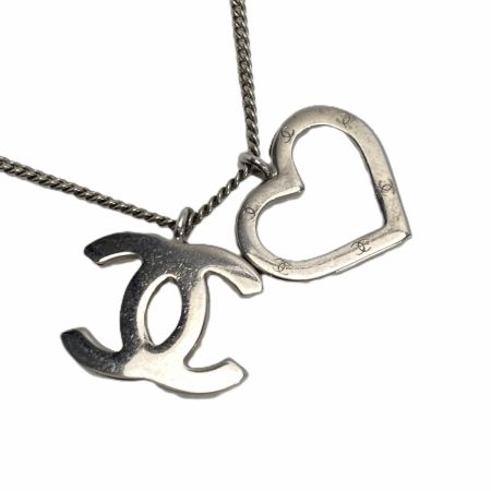  CHANEL シャネル ココマーク ハート ネックレス 04P シルバー 箱有