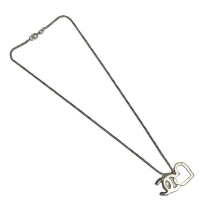  CHANEL シャネル ココマーク ハート ネックレス 04P シルバー 箱有