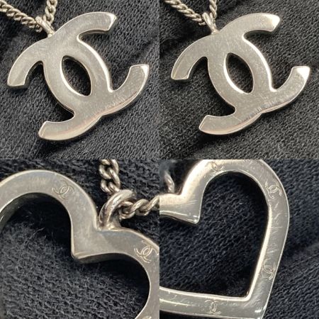  CHANEL シャネル ココマーク ハート ネックレス 04P シルバー 箱有