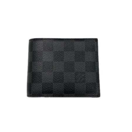  LOUIS VUITTON ルイヴィトン ダミエ・グラフィット ポルトフォイユ アメリゴ N60053 2つ折り財布 イニシャルイ:N.Y入