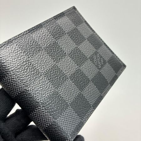  LOUIS VUITTON ルイヴィトン ダミエ・グラフィット ポルトフォイユ アメリゴ N60053 2つ折り財布 イニシャルイ:N.Y入