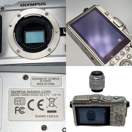  OLYMPUS オリンパス PEN  E-P3 シルバー ツインレンズキット ミラーレス一眼カメラ 取説・充電器付き