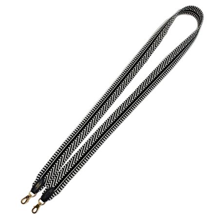  HERMES エルメス ショルダーストラップ WSR W刻印 ホワイトxブラック キャンバス 交換用