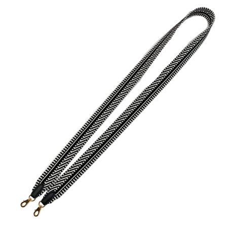  HERMES エルメス ショルダーストラップ WSR W刻印 ホワイトxブラック キャンバス 交換用