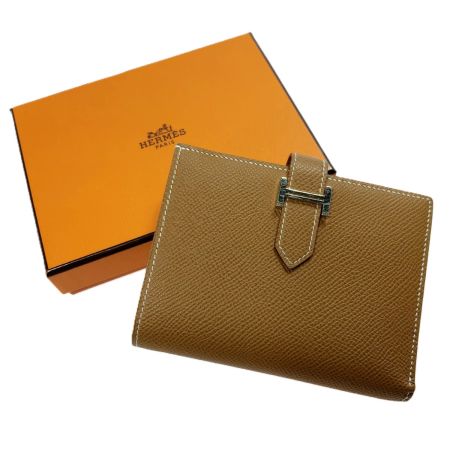  HERMES エルメス 2つ折り財布 ベアン コンパクト Z刻印 シルバー金具 H金具  箱有