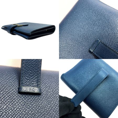  HERMES エルメス 2つ折り財布 ベアン コンパクト  D刻印 ゴールド金具 ブラック H金具  箱有