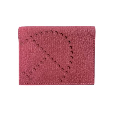 HERMES エルメス エブリン シェーブル B刻印 ピンク カードケース 