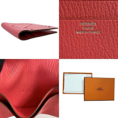  HERMES エルメス エブリン シェーブル B刻印 ピンク カードケース 