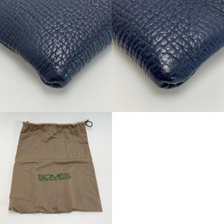  Somes Saddle ソメスサドル ジュール サコッシュ ネイビー レザー ボディバッグ 布袋有