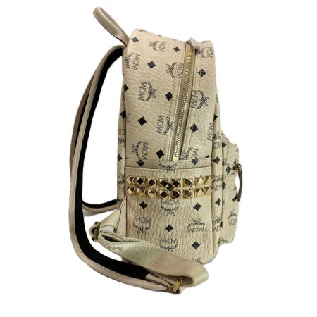  MCM エムシーエム ヴィセトス柄  スタッズ レザー ベージュ リュック 