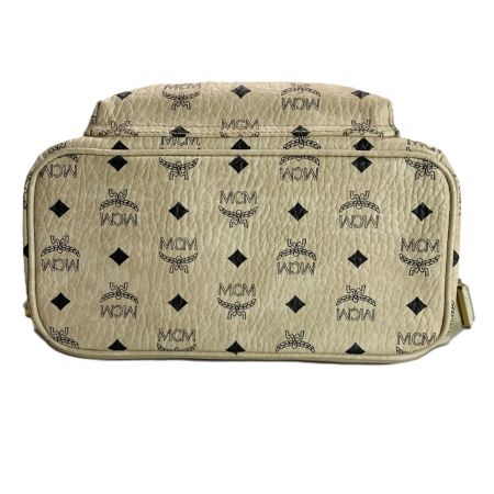  MCM エムシーエム ヴィセトス柄  スタッズ レザー ベージュ リュック 