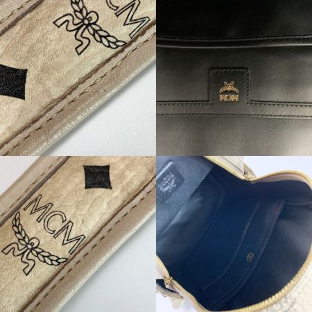  MCM エムシーエム ヴィセトス柄  スタッズ レザー ベージュ リュック 