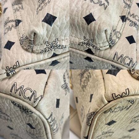  MCM エムシーエム ヴィセトス柄  スタッズ レザー ベージュ リュック 
