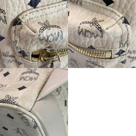  MCM エムシーエム ヴィセトス柄  スタッズ レザー ベージュ リュック 