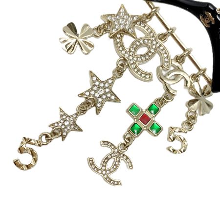  CHANEL シャネル ココマーク ハンガーモチーフ メタル レジン ブローチ AB9842 ゴールド×ブラック レディース
