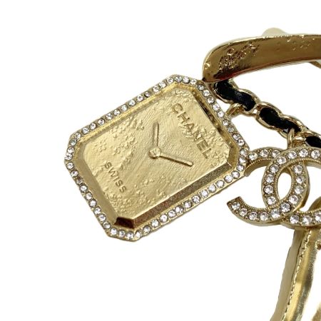  CHANEL シャネル ココマーク ハンガーモチーフ  ゴールド×ブラック ブローチ レディース