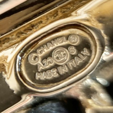  CHANEL シャネル ココマーク バレッタ A23S ゴールド×ブラック GP チェーン ラインストーン