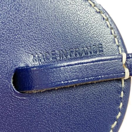  HERMES エルメス チャーム パドック バッグチャーム レザー ネイビー イエロー