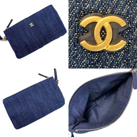  CHANEL シャネル ココマーク AS3857 インディゴ デニム チェーントートバッグ 