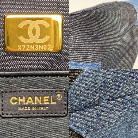  CHANEL シャネル ココマーク AS3857 インディゴ デニム チェーントートバッグ 
