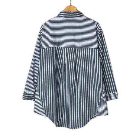 mililopiulu ストライプ パターンスイッチシャツ SIZE Free ST224819 ブルー×ホワイト レディース