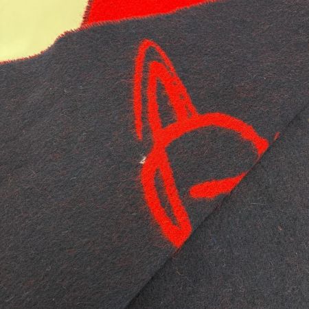 Vivienne Westwood ヴィヴィアン・ウエストウッド ウールxナイロン バイカラーウールマフラー ITALY製 レッド×ネイビー