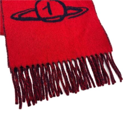 Vivienne Westwood ヴィヴィアン・ウエストウッド ウールxナイロン バイカラーウールマフラー ITALY製 レッド×ネイビー