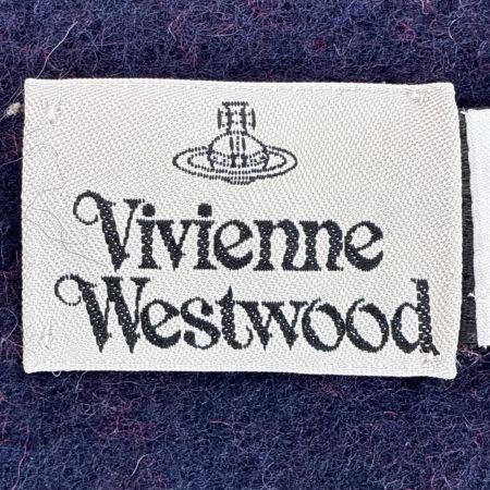 Vivienne Westwood ヴィヴィアン・ウエストウッド ウールxナイロン バイカラーウールマフラー ITALY製 レッド×ネイビー