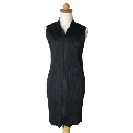  ISSEY MIYAKE イッセイミヤケ PLEATS PLEASE ワンピース ベスト PP04-JH320 ブラック サイズ 3 レディース