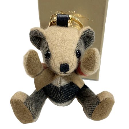  BURBERRY バーバリー ベアチャーム チェック カシミヤ ブラウン 箱付