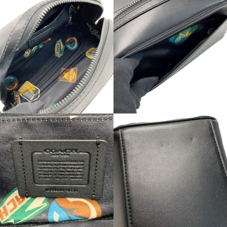  COACH コーチ スモールトラベルキット ハンドポーチ クラッチ セカンドバッグ レザー 2836 ブラック メンズ