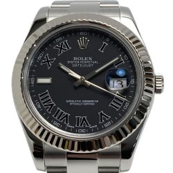 ROLEX ロレックス デイトジャスト2 ローマン 116334 ブラック 自動巻き メンズ 腕時計 箱有 Bランク