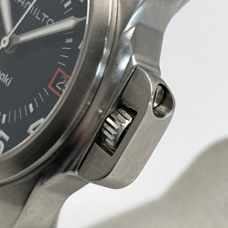  HAMILTON ハミルトン カーキ デイト 6301 ブラック クォーツ メンズ 腕時計 Khaki