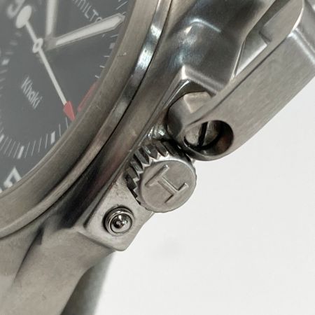  HAMILTON ハミルトン カーキ デイト 6301 ブラック クォーツ メンズ 腕時計 Khaki