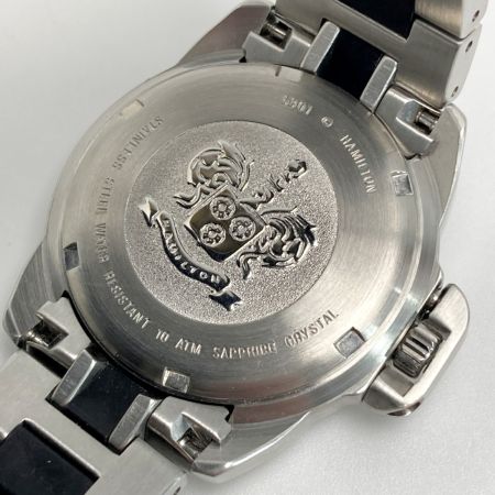  HAMILTON ハミルトン カーキ デイト 6301 ブラック クォーツ メンズ 腕時計 Khaki