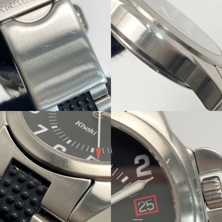  HAMILTON ハミルトン カーキ デイト 6301 ブラック クォーツ メンズ 腕時計 Khaki