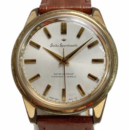 SEIKO セイコー スポーツマチック 17石 6601-8930 シルバー文字盤 自動巻き メンズ 腕時計 Sportsmatic